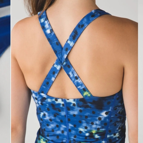 Lululemon Kanto Catch Me Tank Windy Blooms Saphire Blue Multi / Naval Blue 4 - Picture 4 of 10